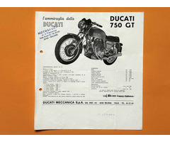 DUCATI 750 GT 1971 Prospekt Brochure Königswelle Bevel