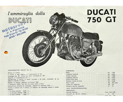 DUCATI 750 GT 1971 Prospekt Brochure Königswelle Bevel