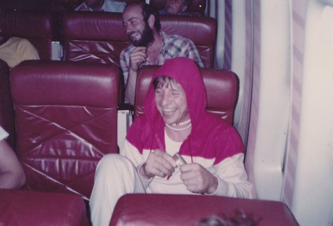 Jon Ekerold, on the flight back from Argentina 80, quite happy 
