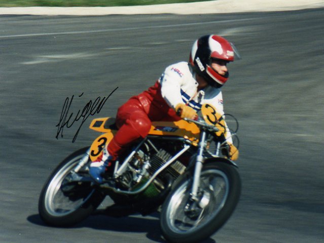 Raphael Steiger auf seiner Maico 125ccm 1968 in Lignieres
