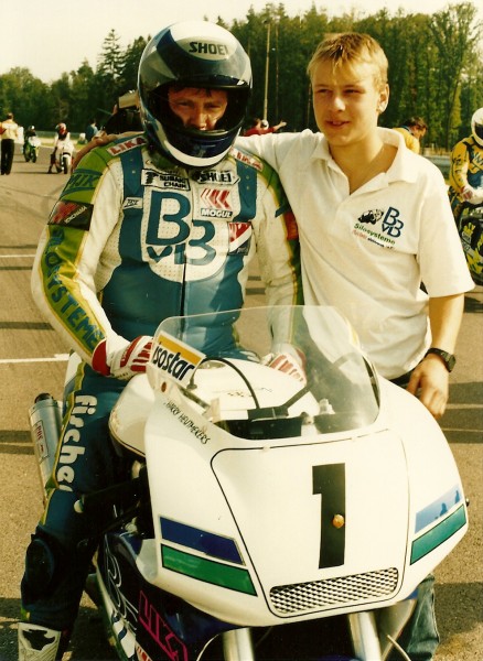 1992 Brno Czech kampioenschap. Super-bike samen met team colega Jarda Hules
