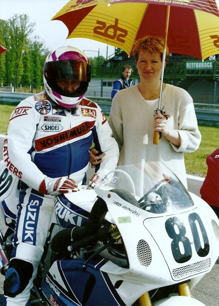 Start Brno super Bike 1995 met vrouw
