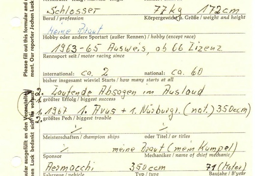 Dittberner Hans-Joachim D Duisburg Aermacchi 350