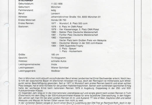 Gschwender Ernst D München 1984