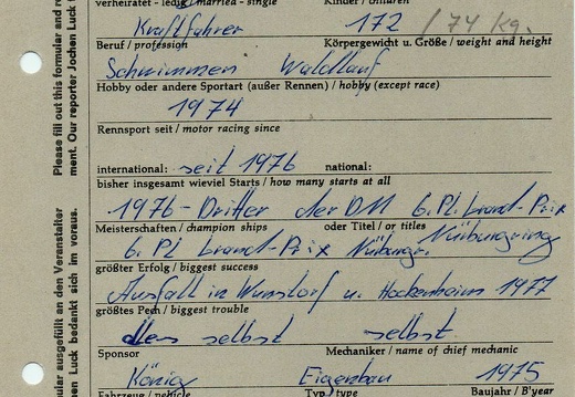 Huber Hemann D Oberkirch Sidecar König