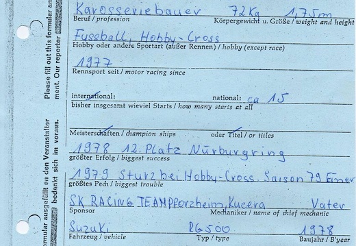 Kolb Klaus D Pforzheim Suzuki RG 500