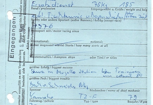 Siegert Bodo D Roßtal Yamaha TZF