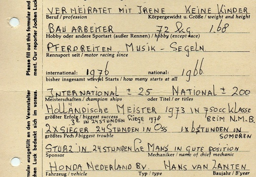 van Schyndel Tonny NL Oss Honda RCB 1980