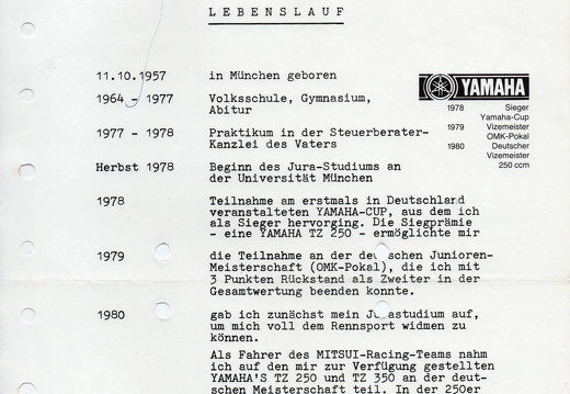 Wimmer Martin D 1985 Portrait Motorrad WM 03