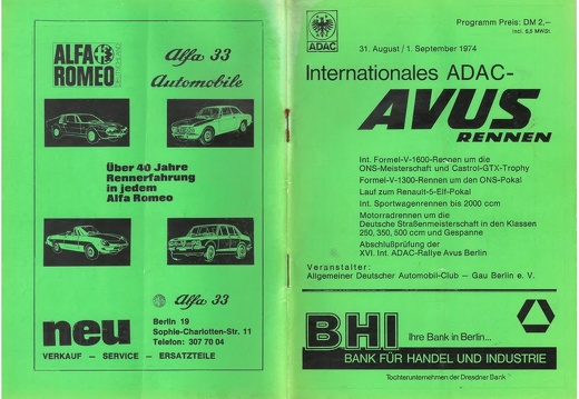 1974 Intern. ADAC Avus Rennen