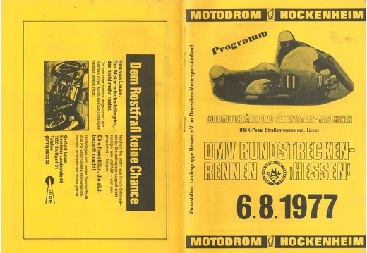 1977 Programm DMV Rundstreckenrennen Hessen